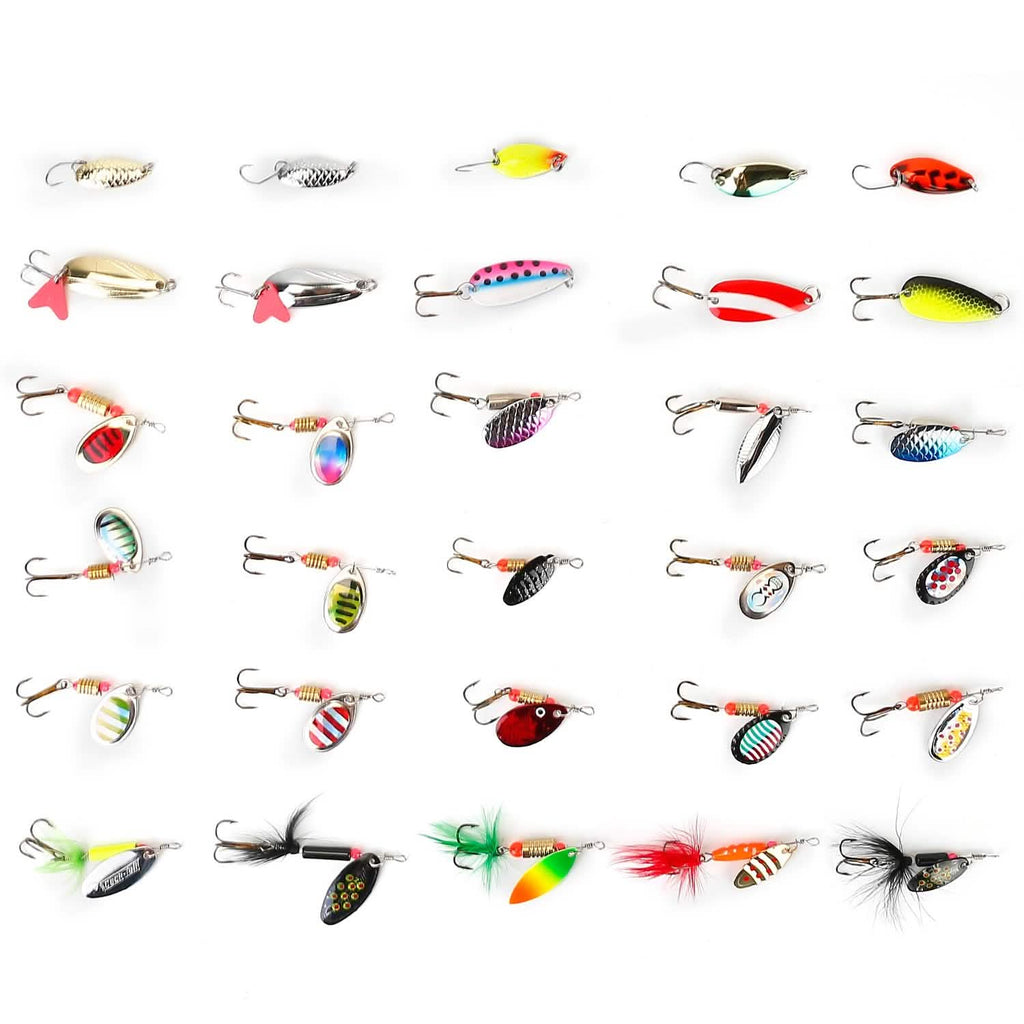 30-Piece: Fishing Metal Spoon Lures Kit