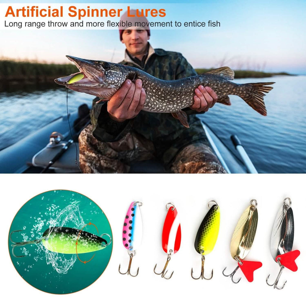 30-Piece: Fishing Metal Spoon Lures Kit