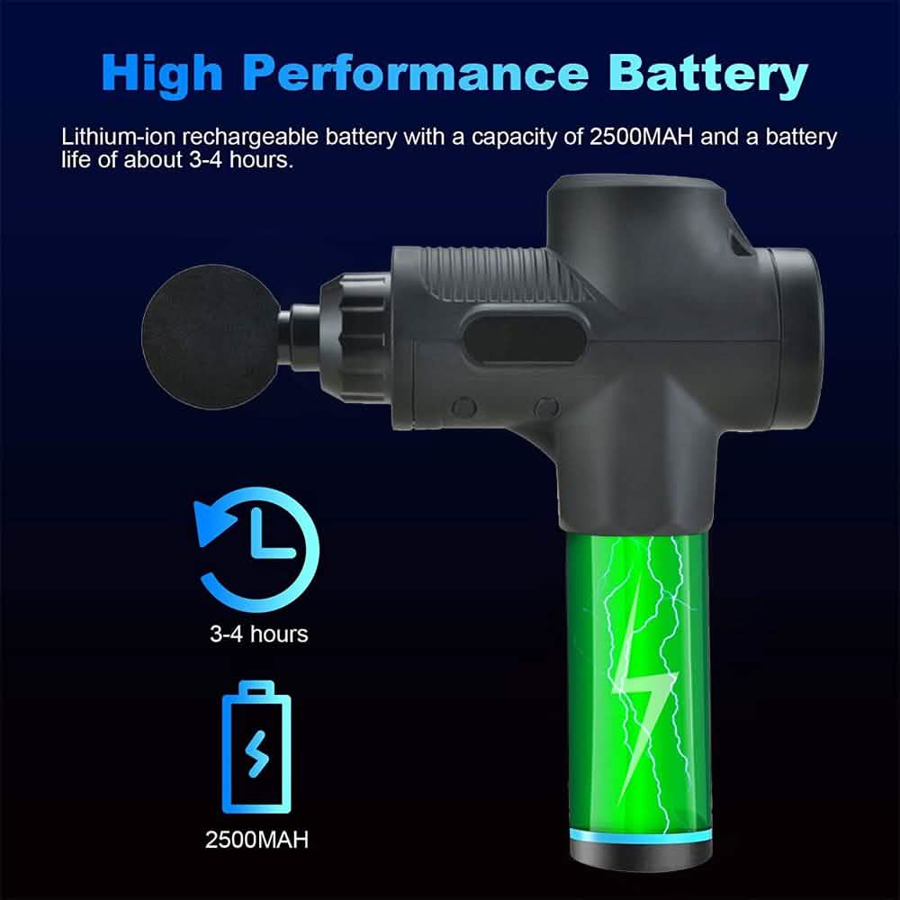 30 Speed Deep Tissue  Ultra-Quiet Muscle Massage Gun with 7 Heads