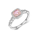 3.00 CTTW Pink Sapphire Princess Cut Halo Ring