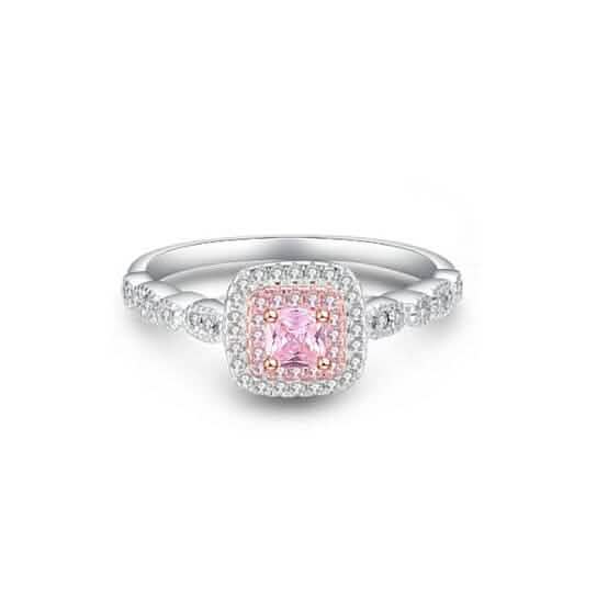 3.00 CTTW Pink Sapphire Princess Cut Halo Ring