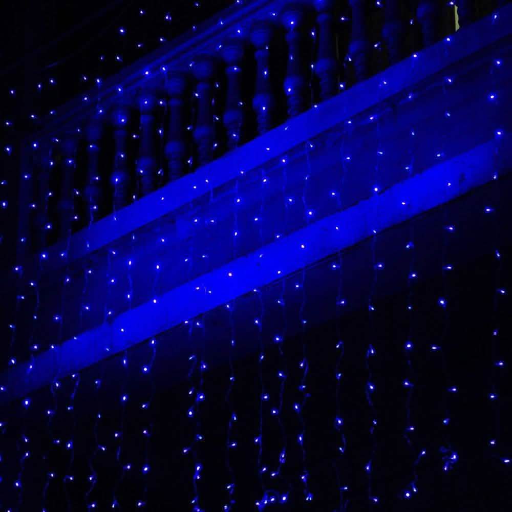 300 LED Blue Fairy String Light Curtain Light with Controller