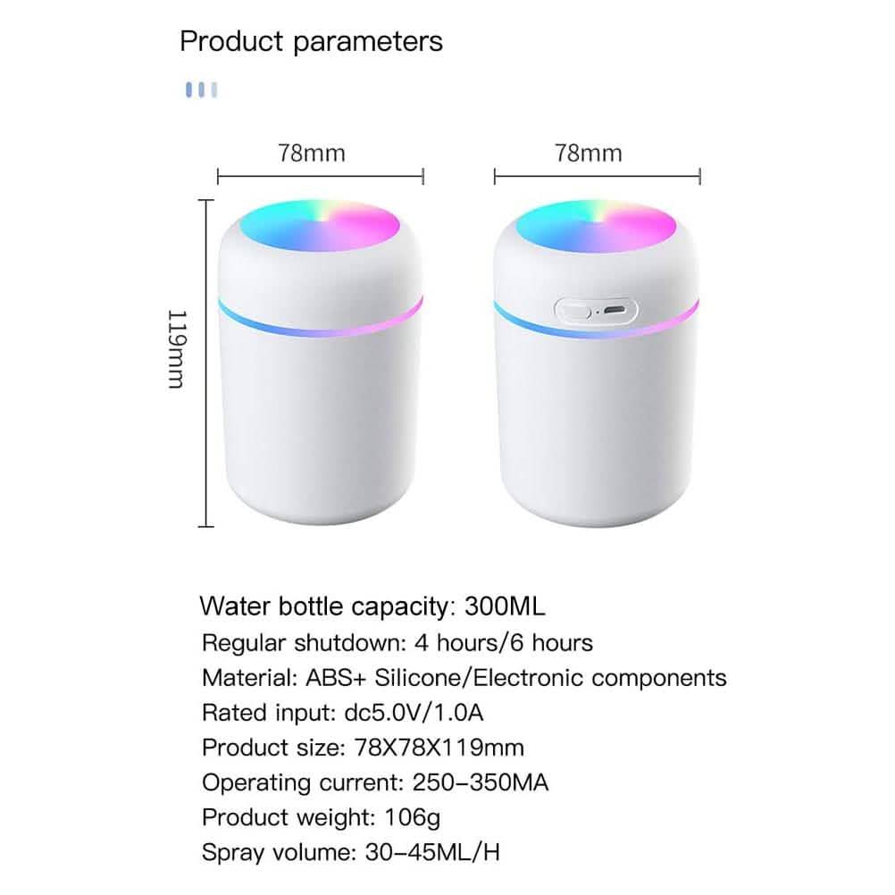 300 ML Humidifier USB Ultrasonic Dazzle Cup Aroma Diffuser Cool Mist Maker