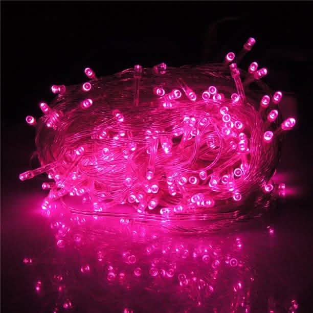300LED Pink Fairy Curtain String Lights with Controller