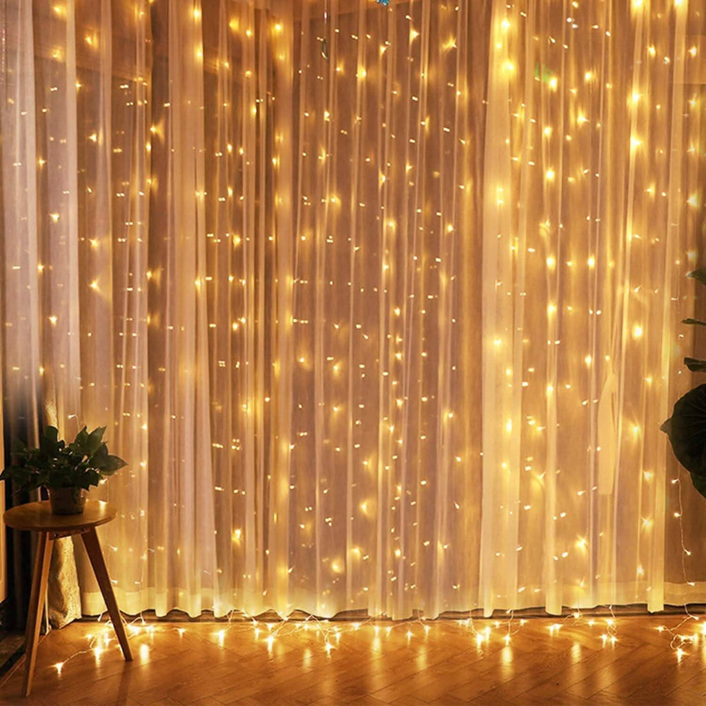 300LED Warm White Starry Fairy String Curtain Light