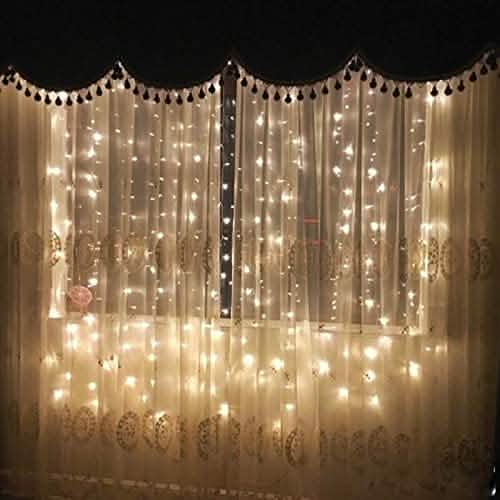 300LED Warm White Starry Fairy String Curtain Light
