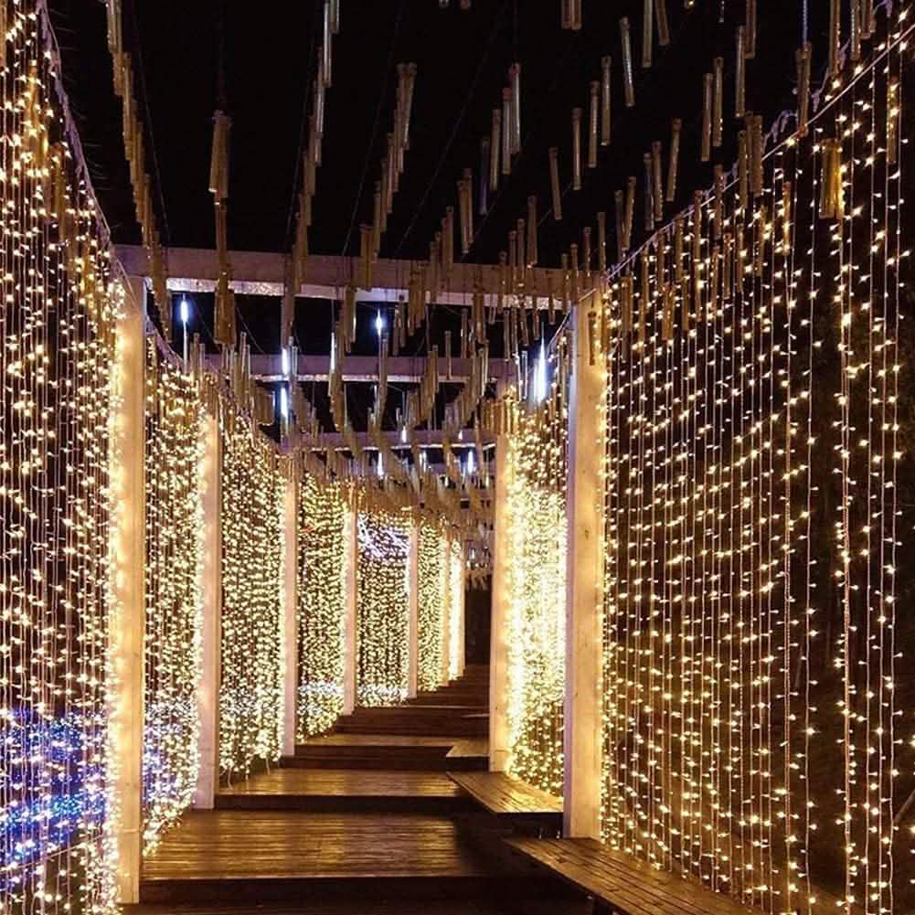 300LED Warm White Starry Fairy String Curtain Light