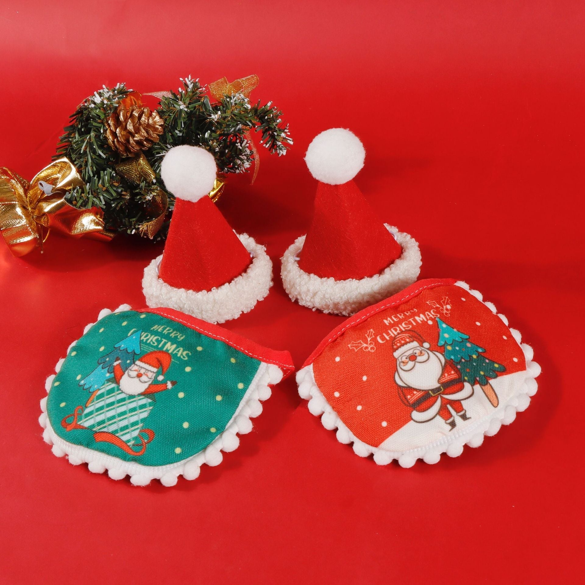 Pet Christmas Dress up, Cat Scarf, Scarf, Christmas Supplies, Hat Decorations, Dog Cute Set, Scarf