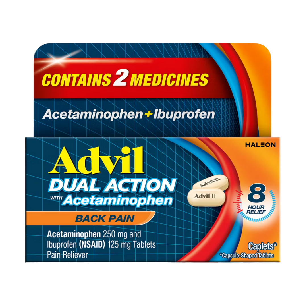 Advil Dual Action Back Pain Caplets (18 ct)