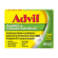 Advil Allergy & Congestion Relief Coated Tablets (10 ct)