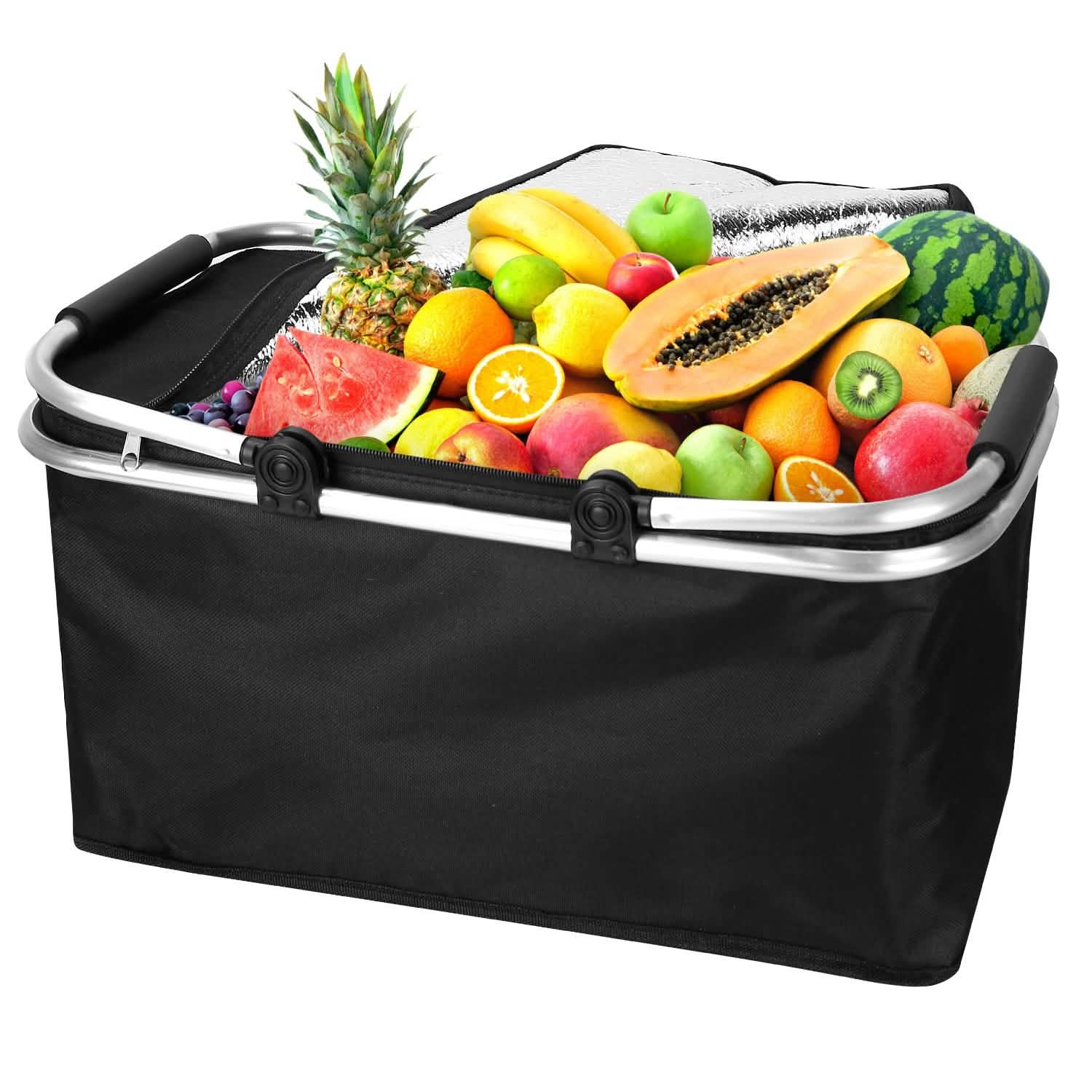 30L Insulated Picnic Basket Cooler Collapsible Food Delivery Storage