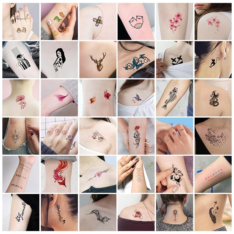 30pcs Temporales Sexy Fake Tattoo For Hands Arm Body Waterproof Luxury Different Small Colorful Stylish Womens Kids Tattoos