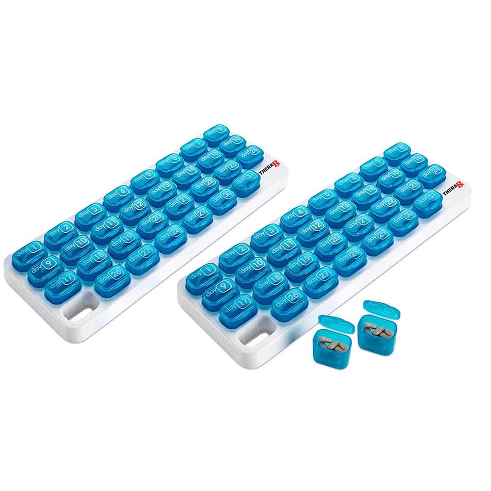 31 Day Monthly Pill and Vitamin Organizer with Large Removable Pods