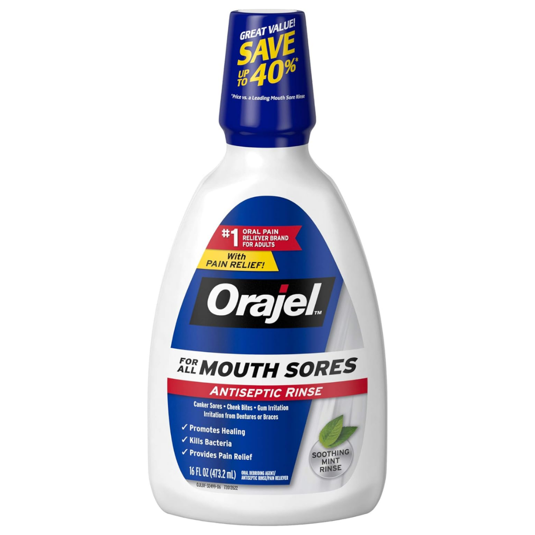 Orajel Mouth Sores Antiseptic Rinse Soothing Mint (16oz)