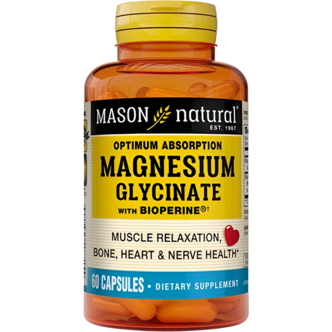Mason Natural Magnesium Glycinate with Bioperine Capsules (60 ct)