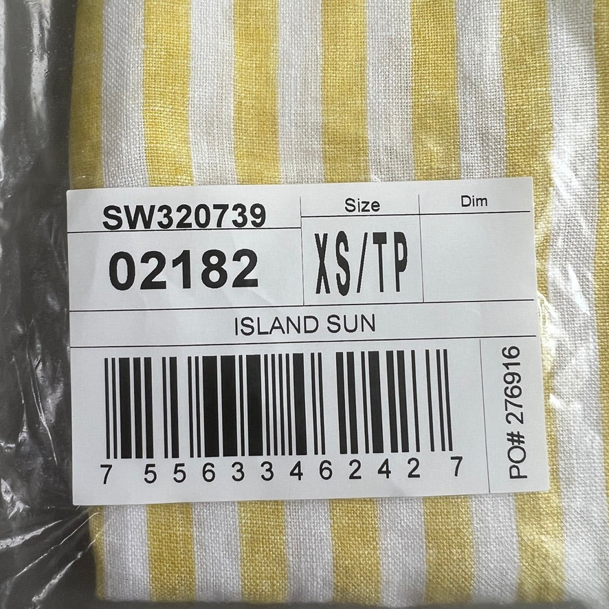 TOMMY BAHAMA Women's Cabana Stripe Shirt Sleeveless Island Sun Yellow Size XS (New)