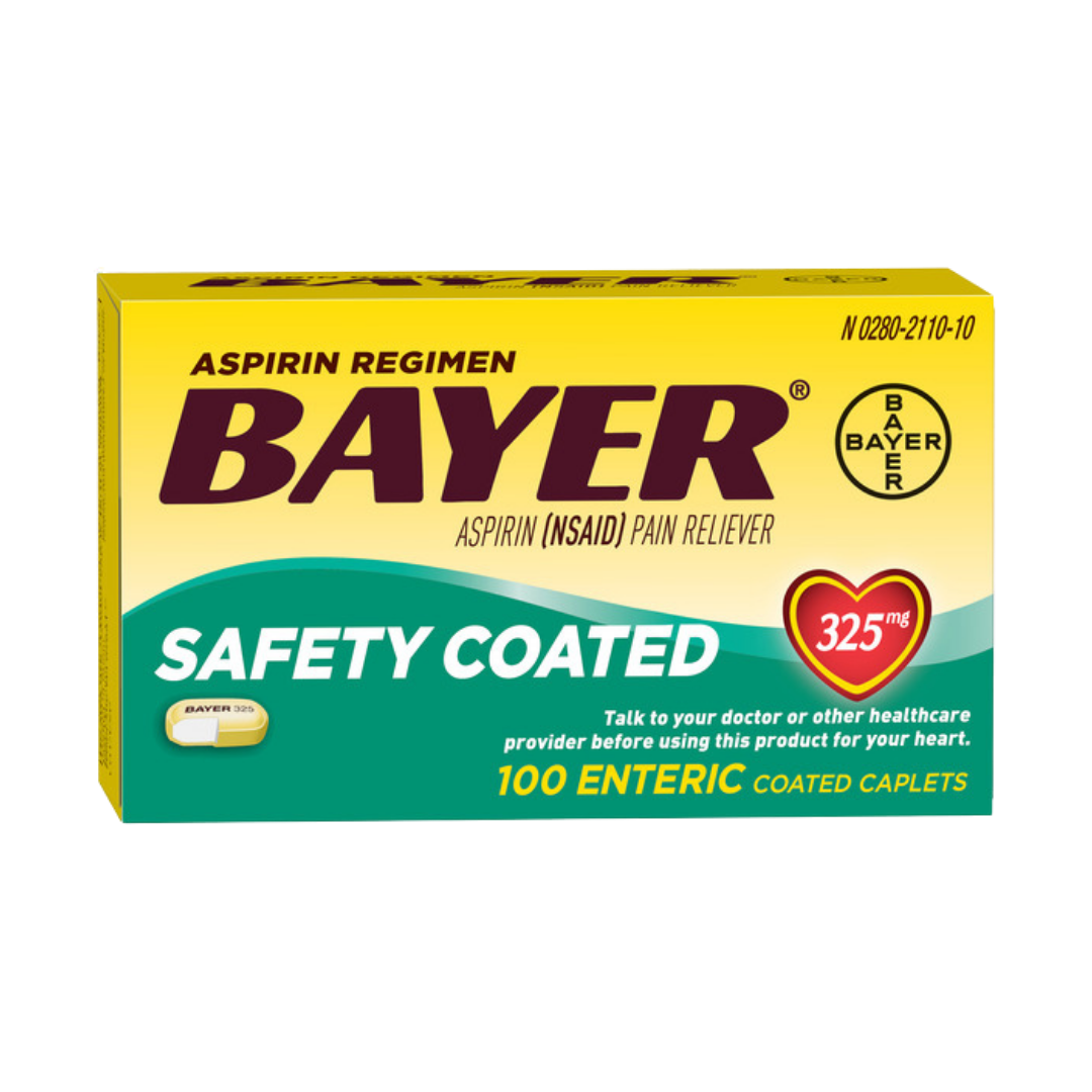 Bayer Aspirin Regimen 325mg Safety Coated Caplets (100 Count)