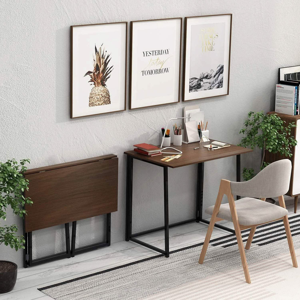 31.5" Small Desk No-Assembly Folding Computer Desk
