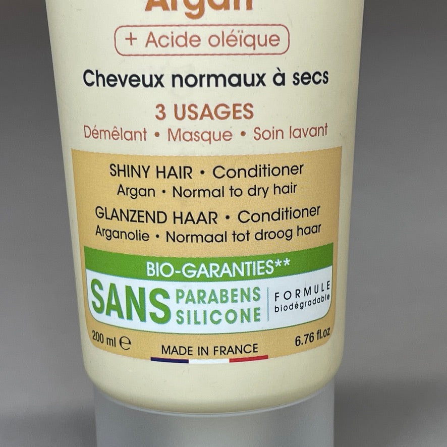 SO BIO ETIC Apres Shampooing Cheveux Brilliants Argan Shiny Hair Conditioner 6.76 FL OZ (New)