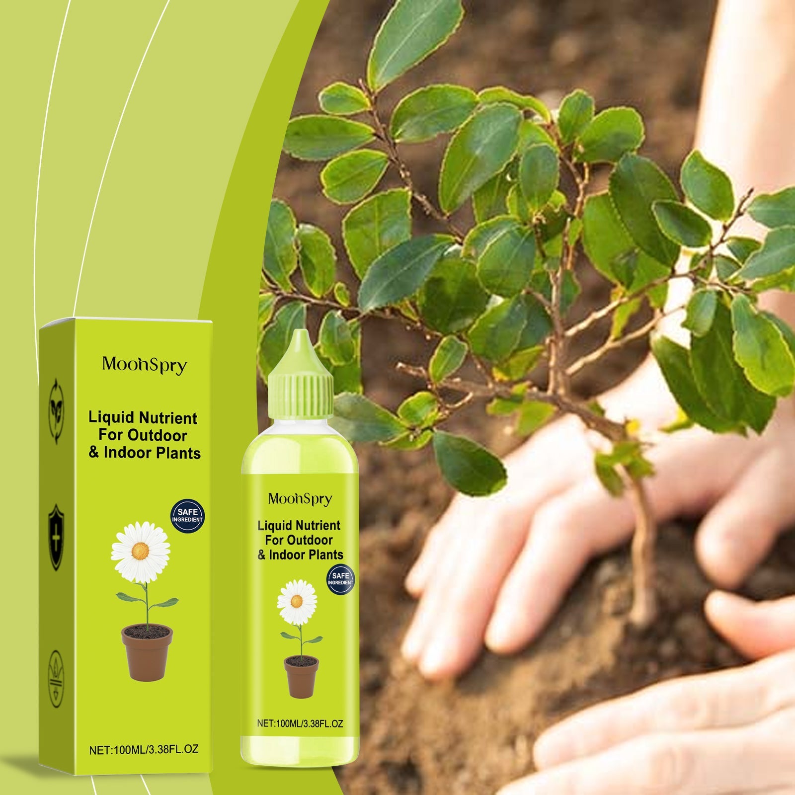 Moonspry Indoor And Outdoor Plant Nutrient Solution Green Leaf Lawn Flower Pot Fertilizer Hair Root Growth Nutrient Solution