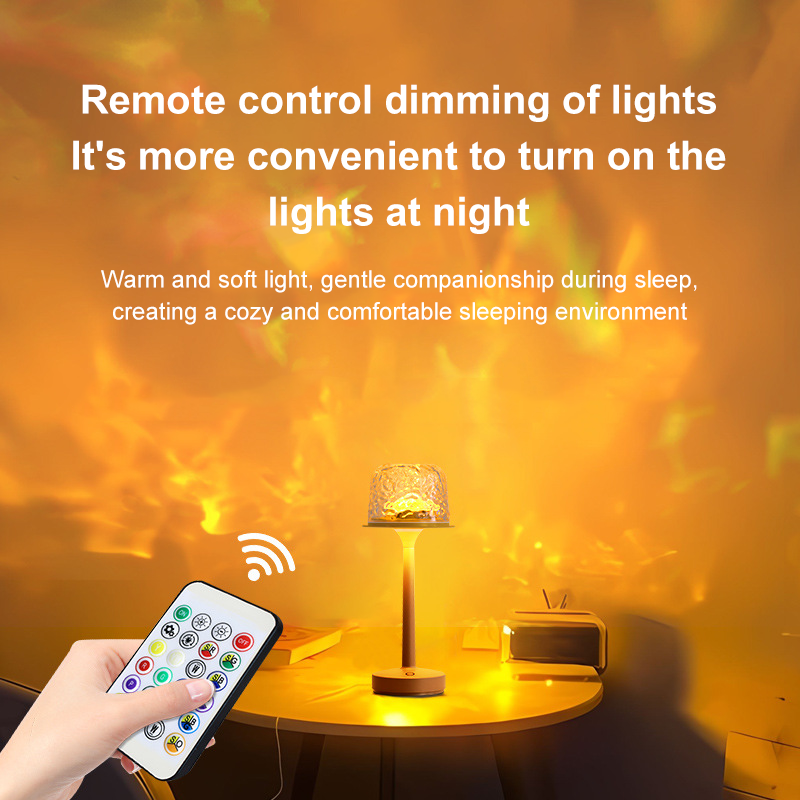 Chunyan High-Base Ripple Atmosphere Table Lamp, Romantic Mood Gift, Projector Remote Control Night Light, Couple Gift
