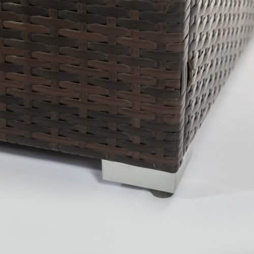 32" Outdoor Rattan Propane Gas Fire Table with Tile Tabletop