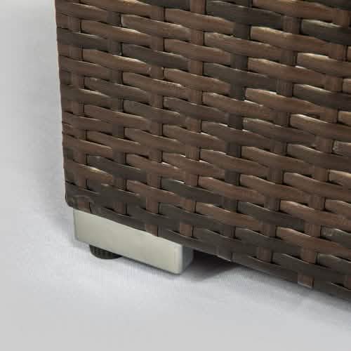 32" Outdoor Rattan Propane Gas Fire Table with Tile Tabletop