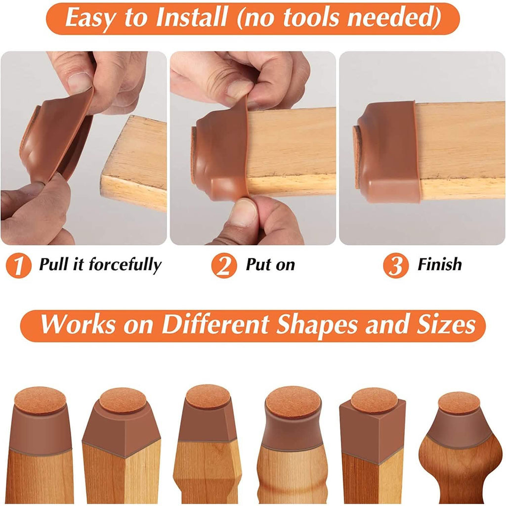 32-Piece: Clear Chair Leg Floor Protectors