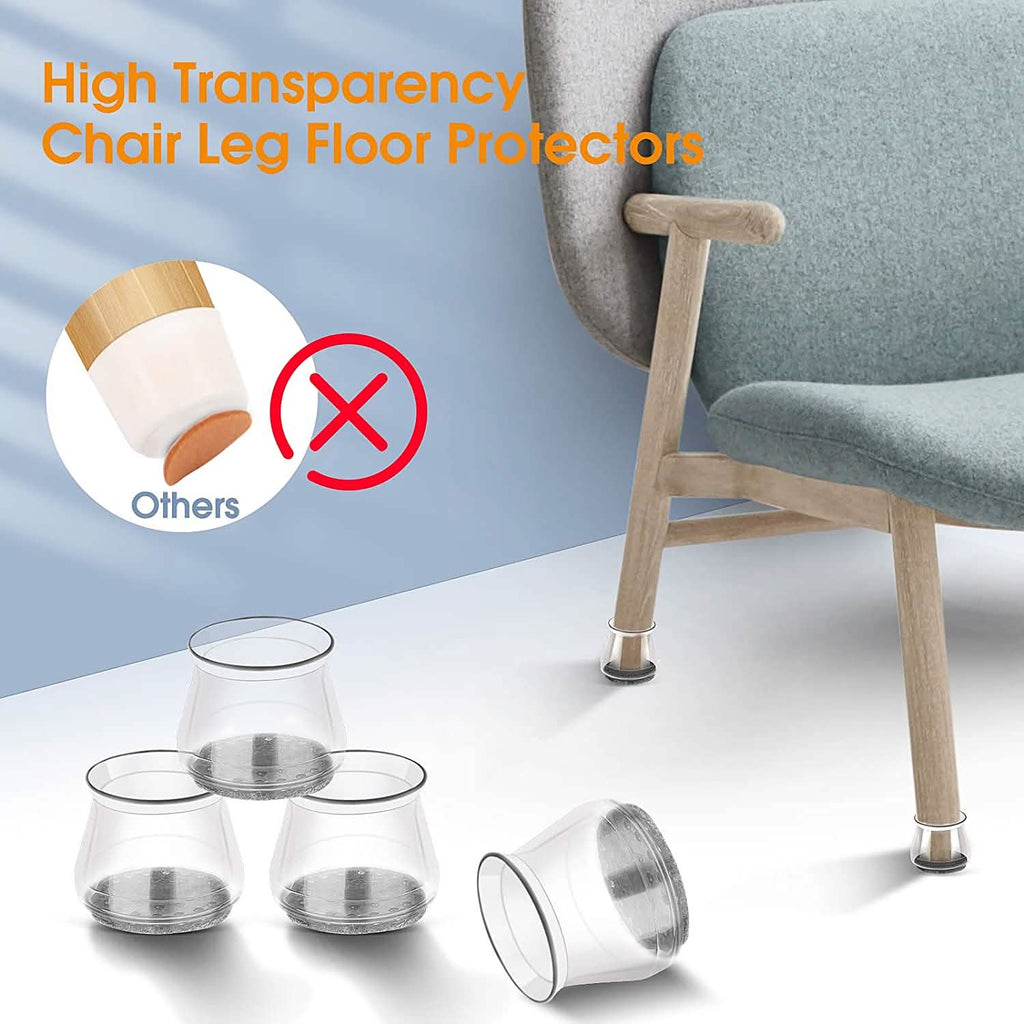 32-Piece: Clear Chair Leg Floor Protectors