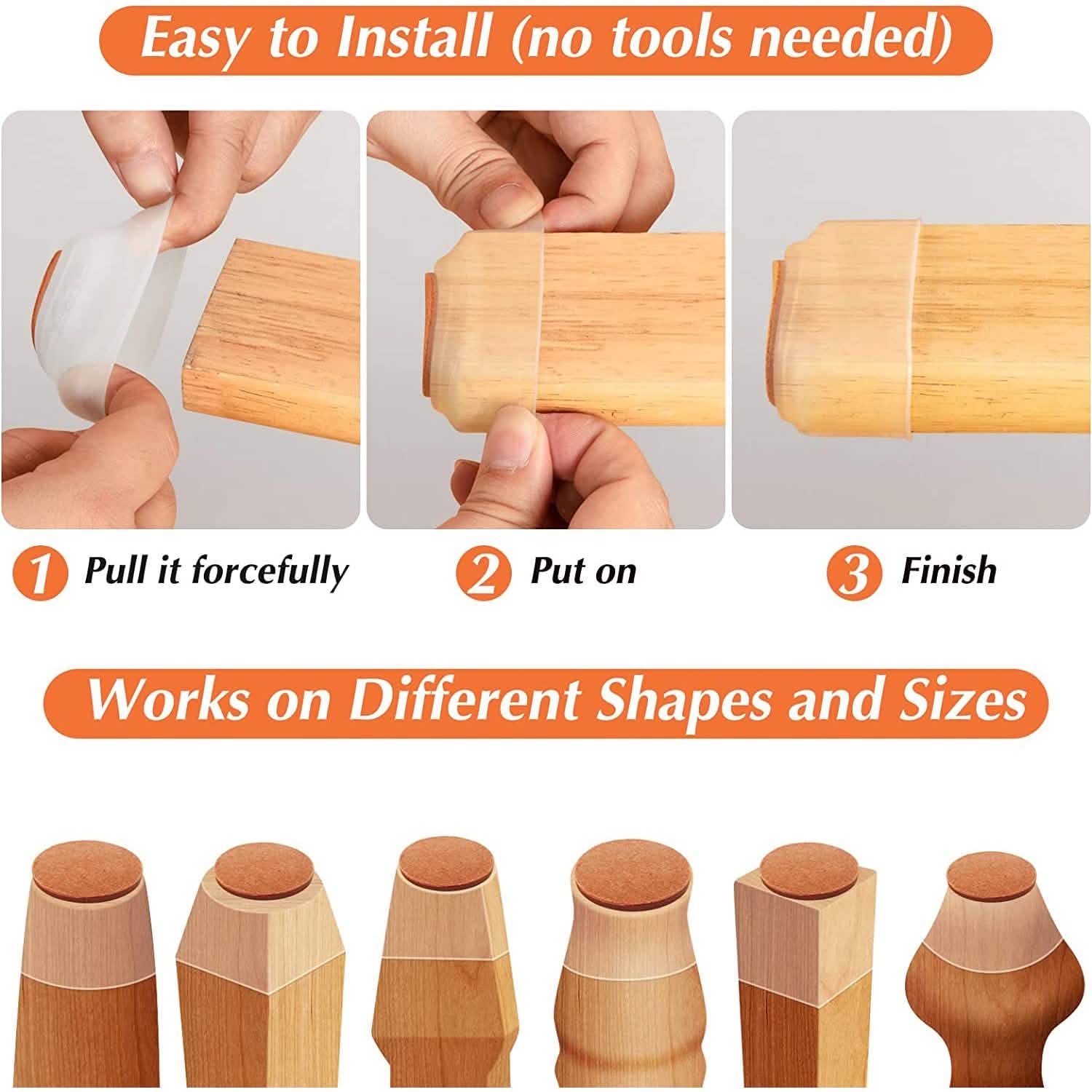 32-Piece: Clear Chair Leg Floor Protectors