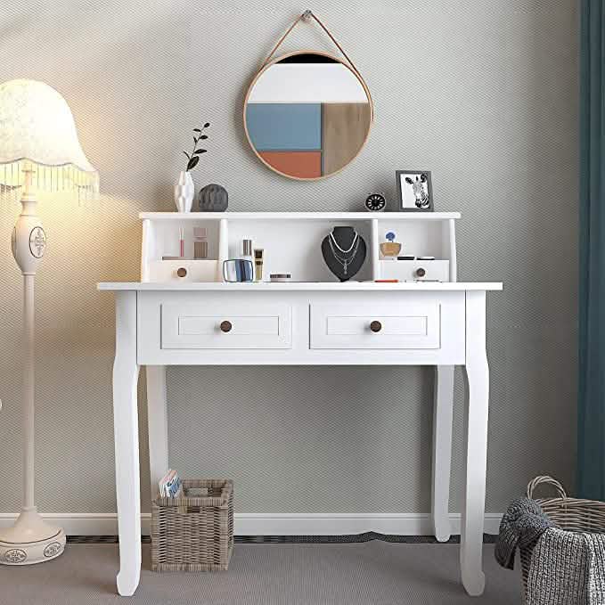 32" Wooden Secretary Desk Bedroom Small Dresser with 4 Storage Drawers
