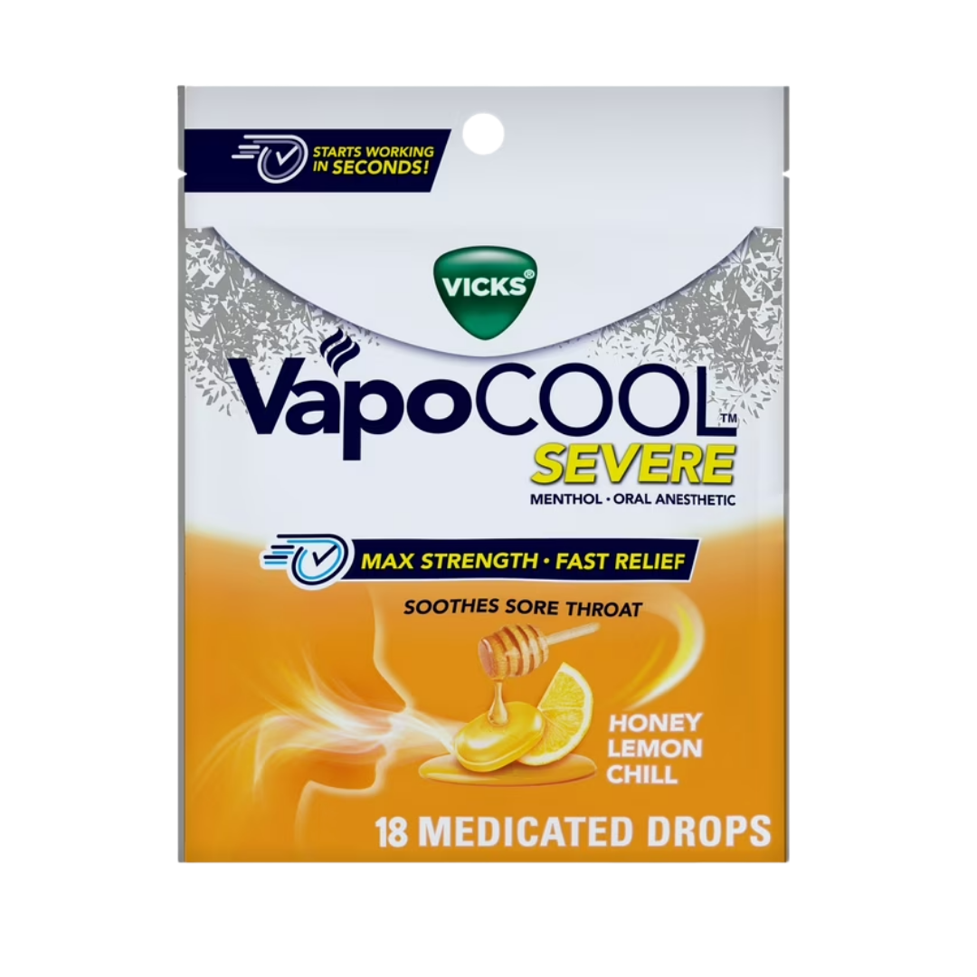 Vicks VapoCOOL Honey Medicated Drops (18ct)