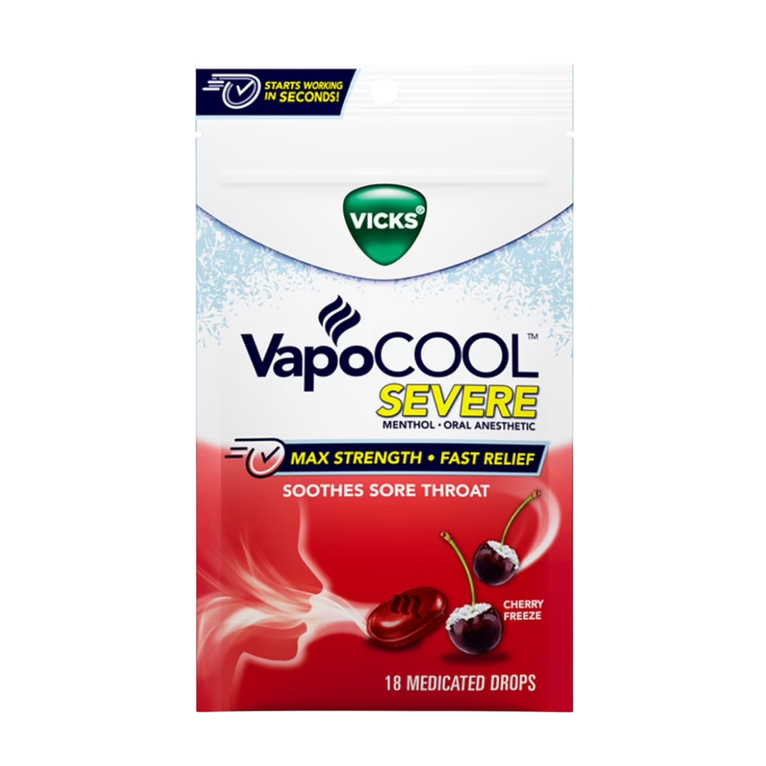 Vicks VapoCOOL Cherry Medicated Drops (18ct)
