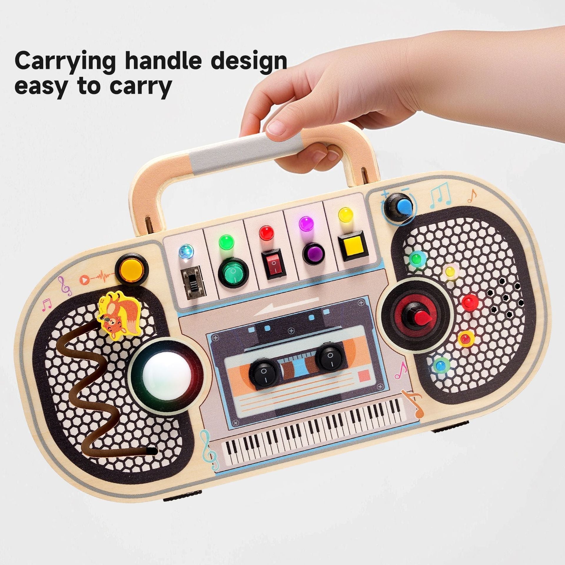 Children's wooden early education toys, switches, circuit recorders, busy boards, enlightenment, hands-on cognition, new LED lights