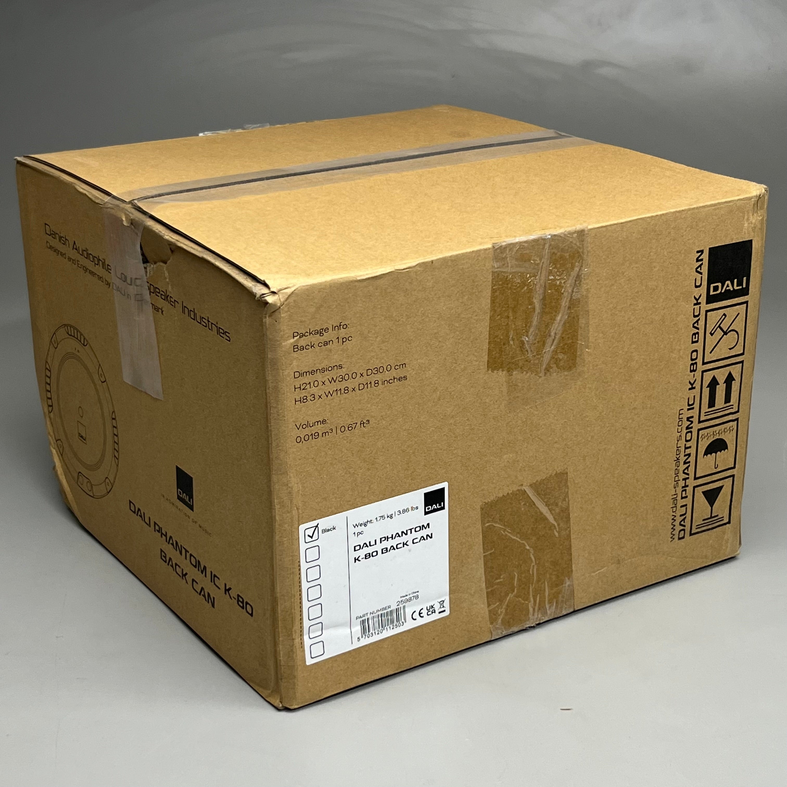 DALI PHANTOM 11.8" Black K-80 Back Can for Speaker Danish Audiophile (New)