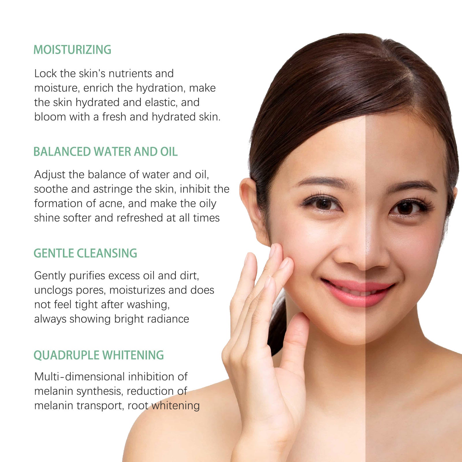 Brightening And Freckle-removing Facial Cleanser, Cleansing And Brightening Skin Moisturizing And Non-tightening Cleanser