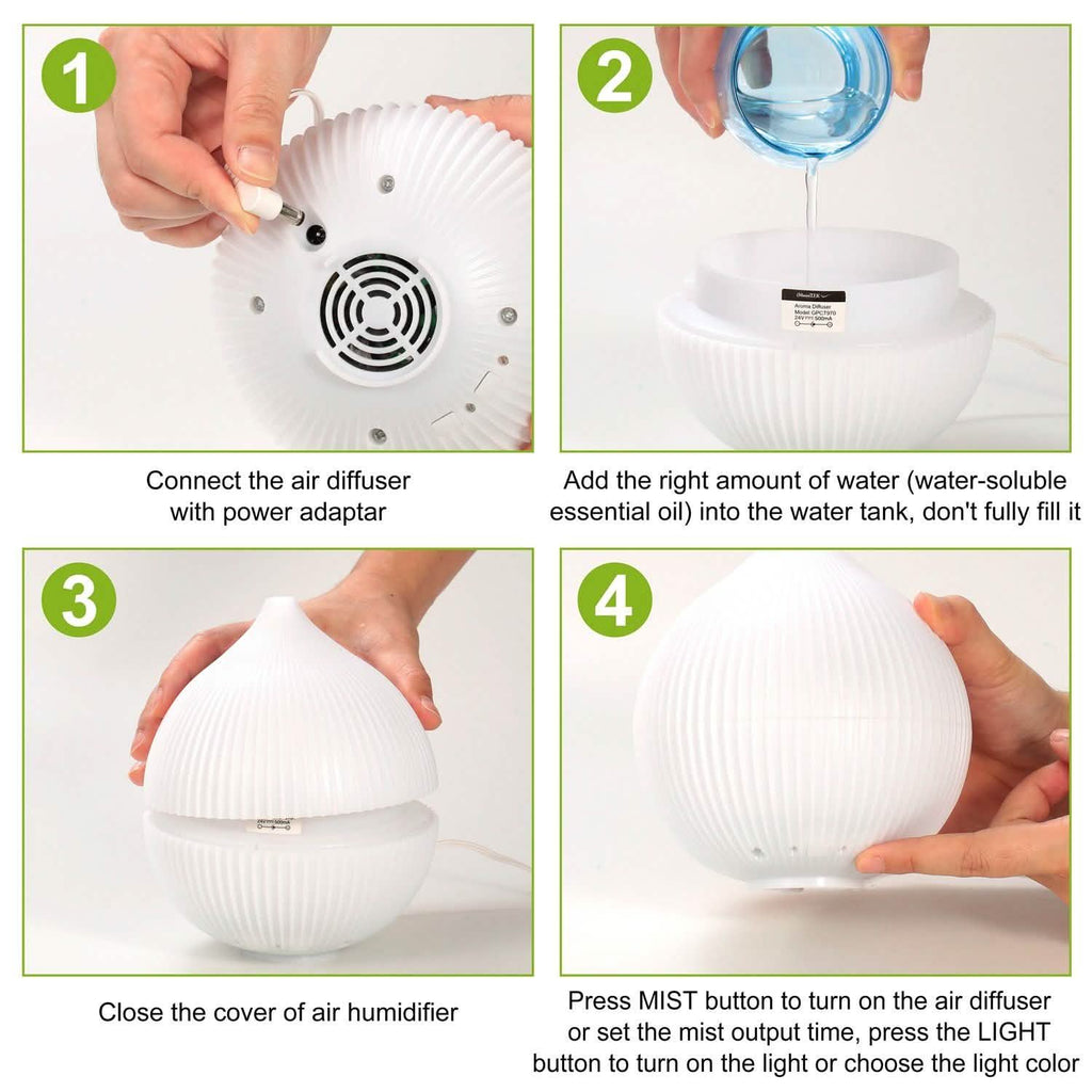 330ml Cool Mist Humidifier with 7 Color LED Lights