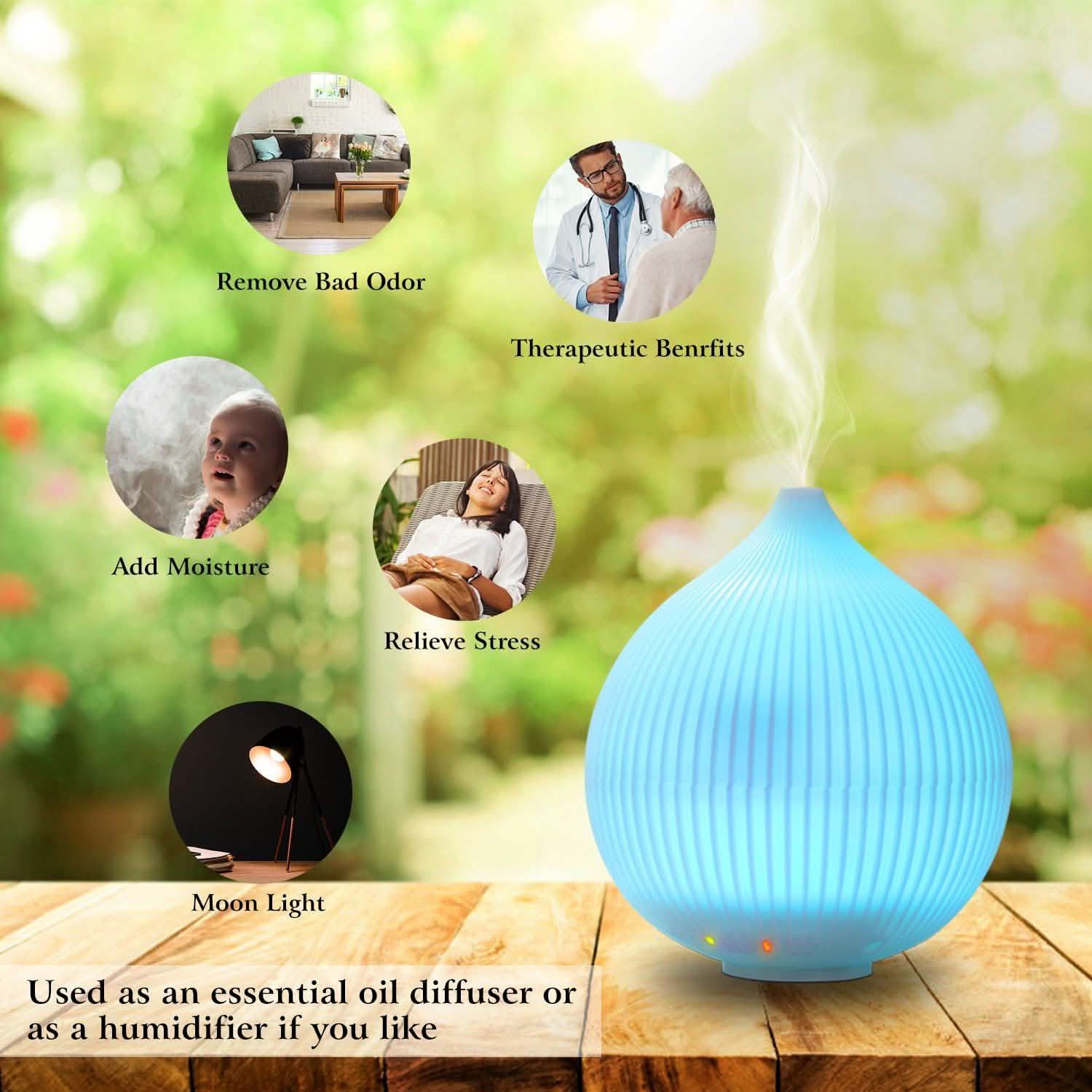 330ml Cool Mist Humidifier with 7 Color LED Lights