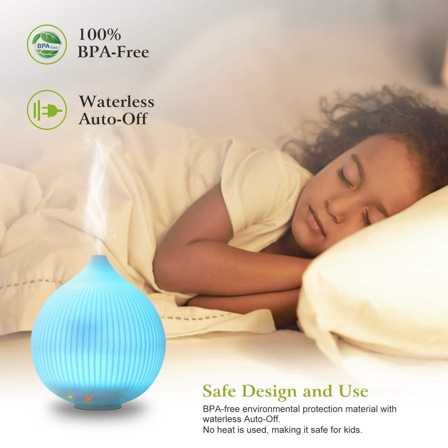 330ml Cool Mist Humidifier with 7 Color LED Lights
