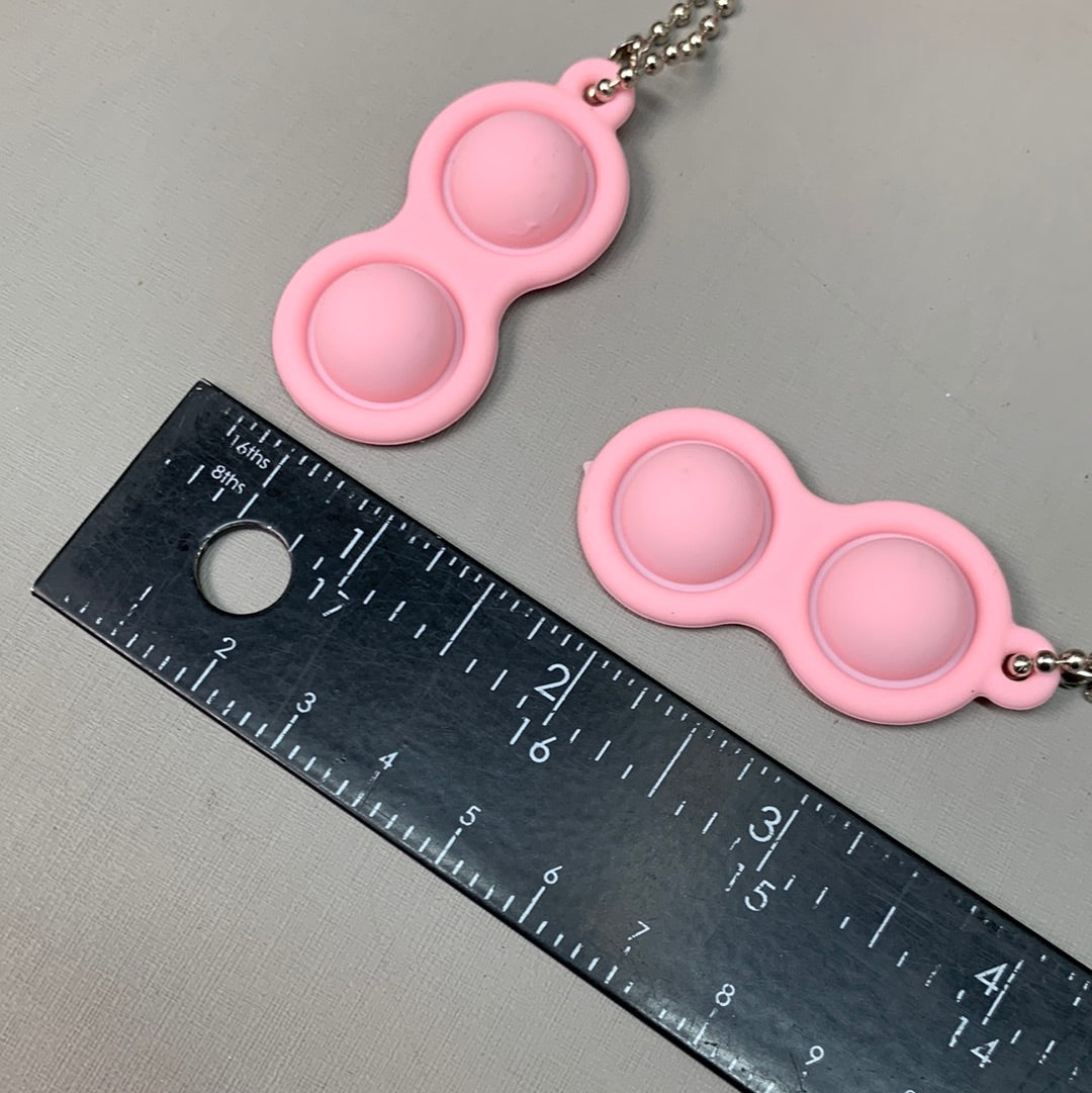 BEST WHOLESALE 2-PACK! Wireless Headphone Bubble Popping Case 2.5" x 2" Baby Pink