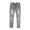 Classic zipper beam-leg jeans