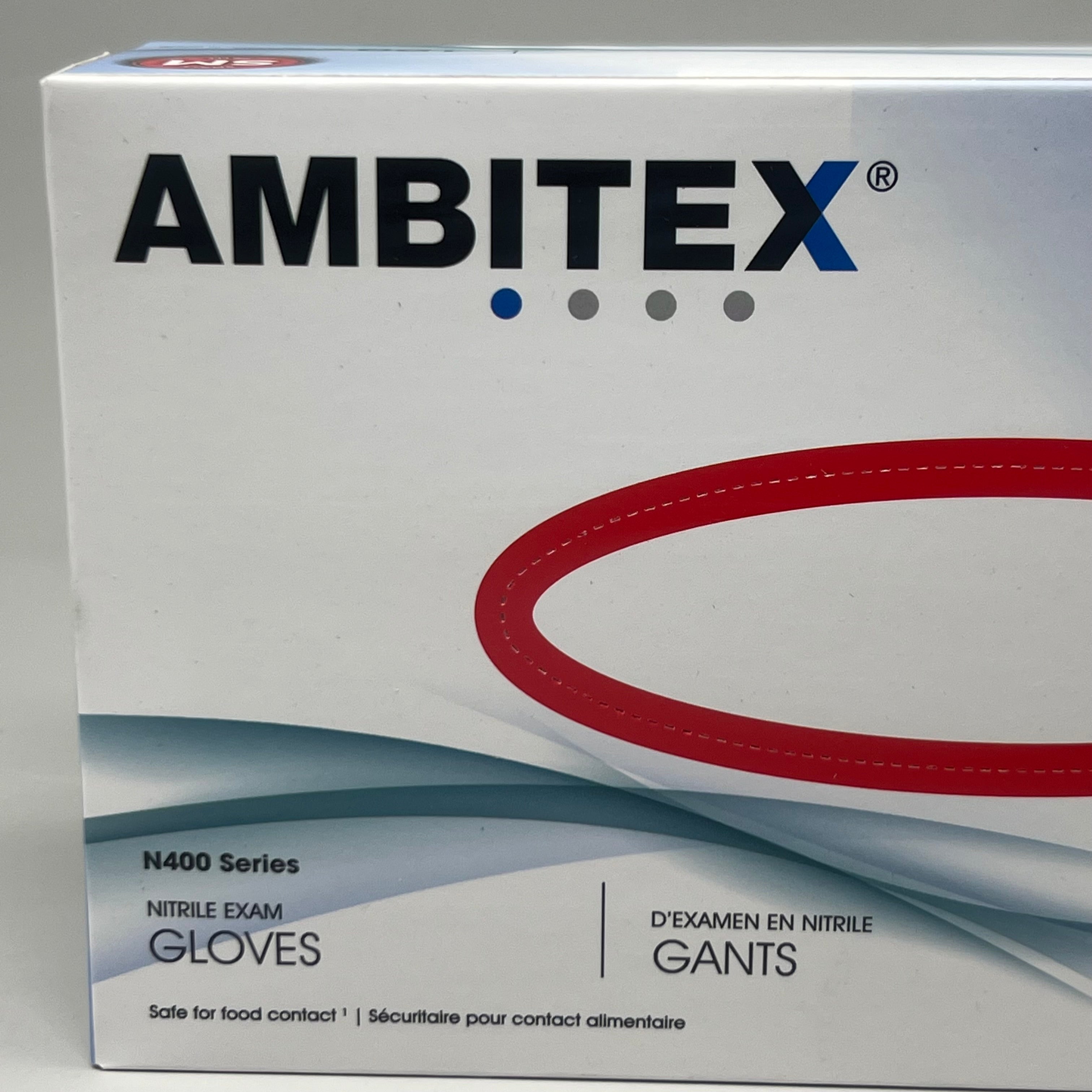 AMBITEX (100 Gloves) Nitrile Exam Gloves, Powder Free Size S N400 Series Blue