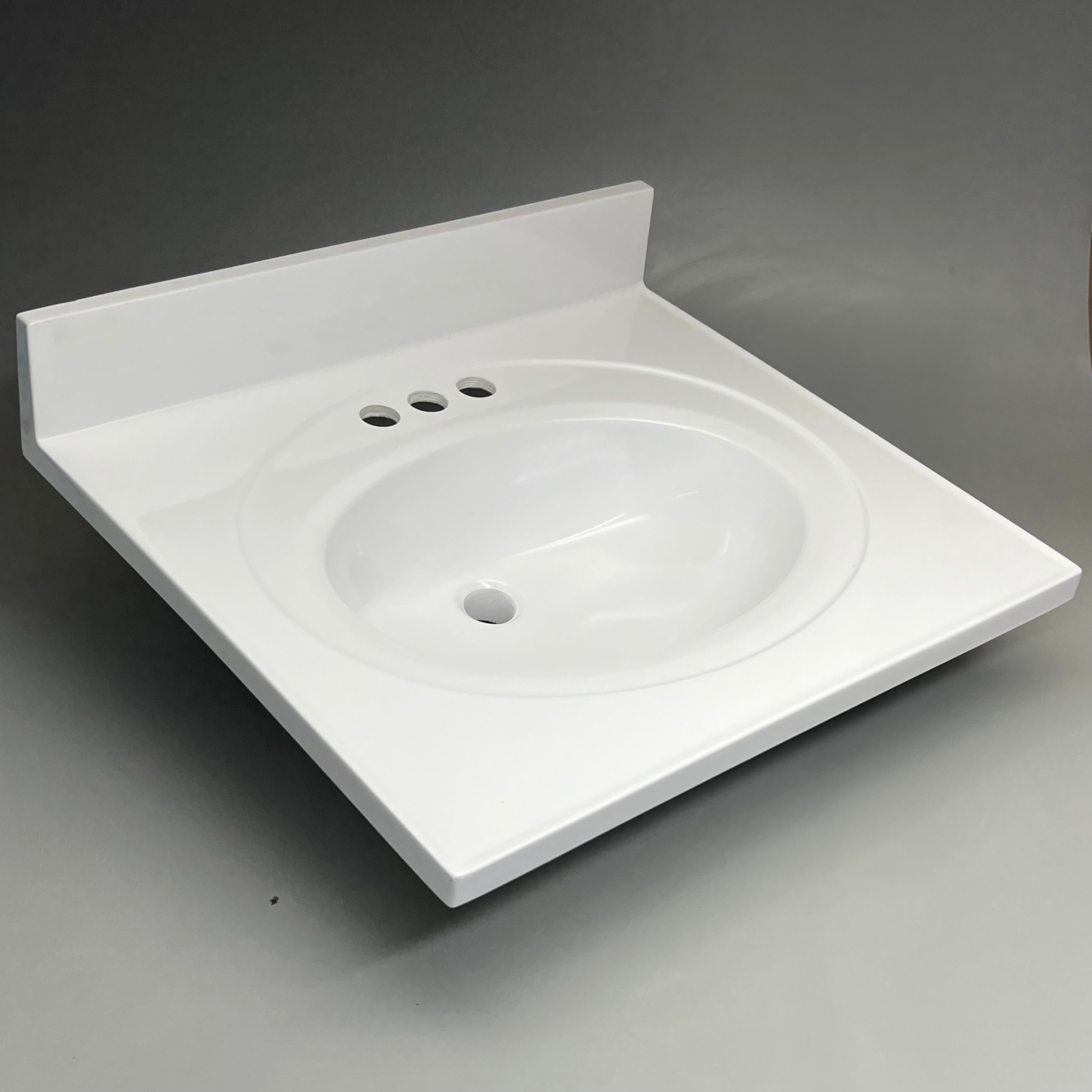 DHI CORP Vanity Top Sink Premium Cultured Marble 25” X 22” WHITE 552026