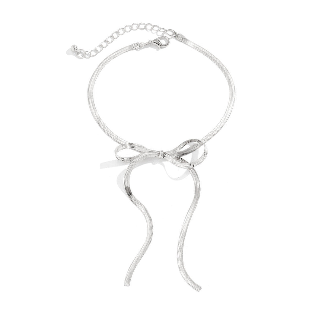 Simple and cool butterfly bow long ankle chain Anklet fashion versatile chain
