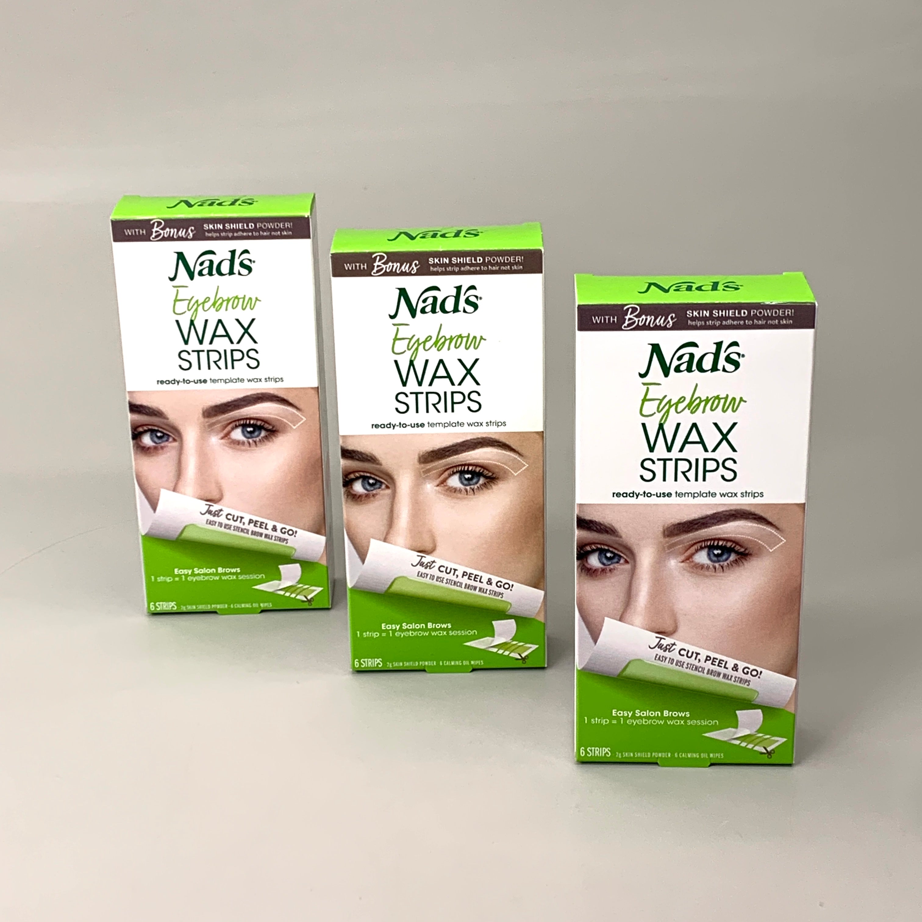 NADS 3 PK Eyebrow Wax Strips 6 Strips 6525EN06
