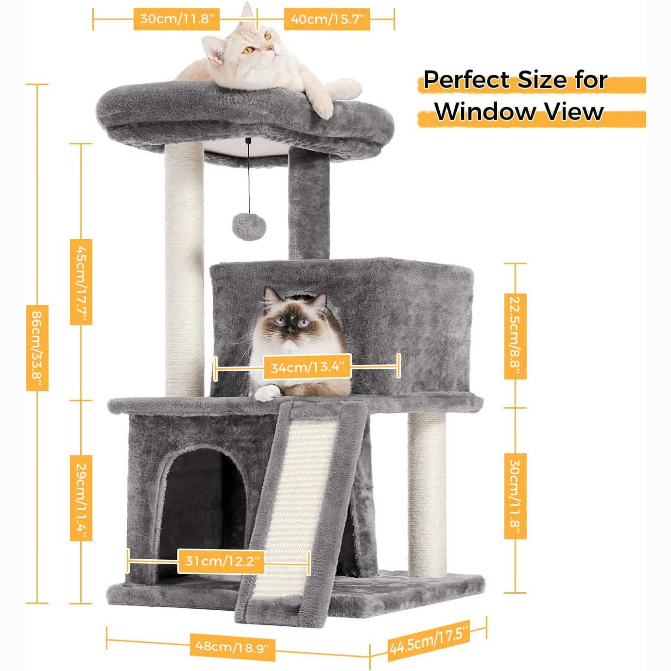 34" Cat Tree Deluxe Tower