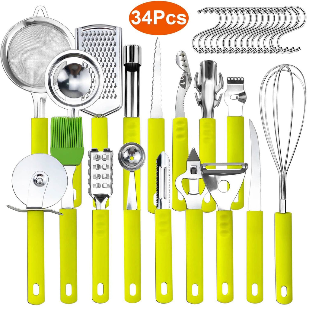 34-Pieces Set: Stainless Steel Kitchen Gadget Tools Set