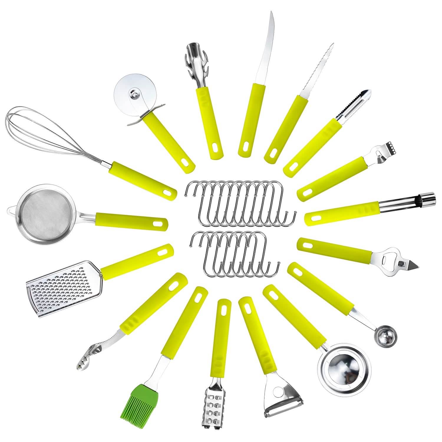 34-Pieces Set: Stainless Steel Kitchen Gadget Tools Set
