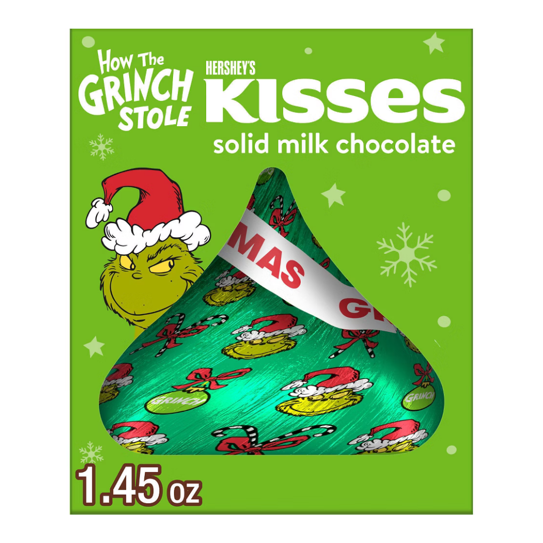 Hershey's Kisses Grinch Solid Milk Chocolate Gift Box (1.45 oz)