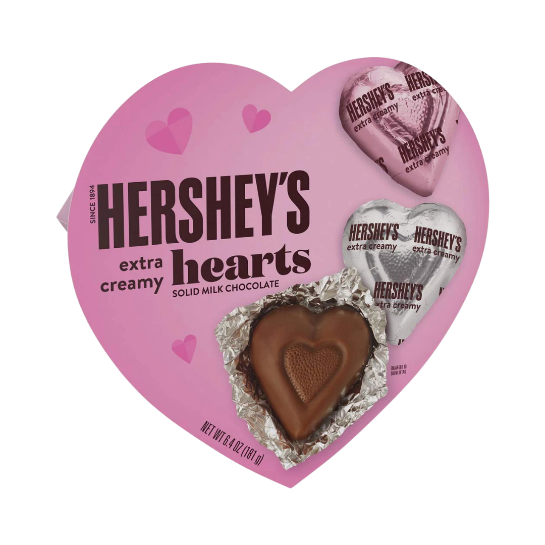 Hershey's Extra Creamy Milk Chocolate Hearts Valentine Gift Box (6.4oz)